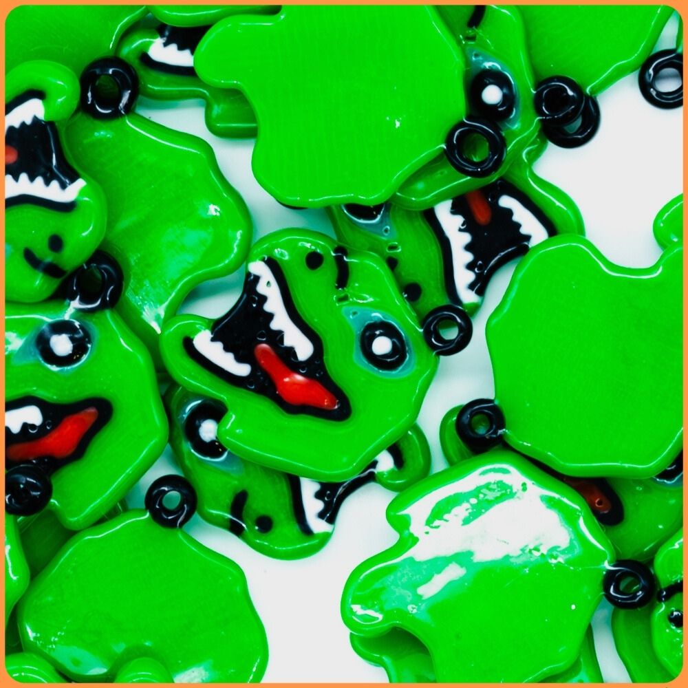 Green Dinosaur Kandi Charm