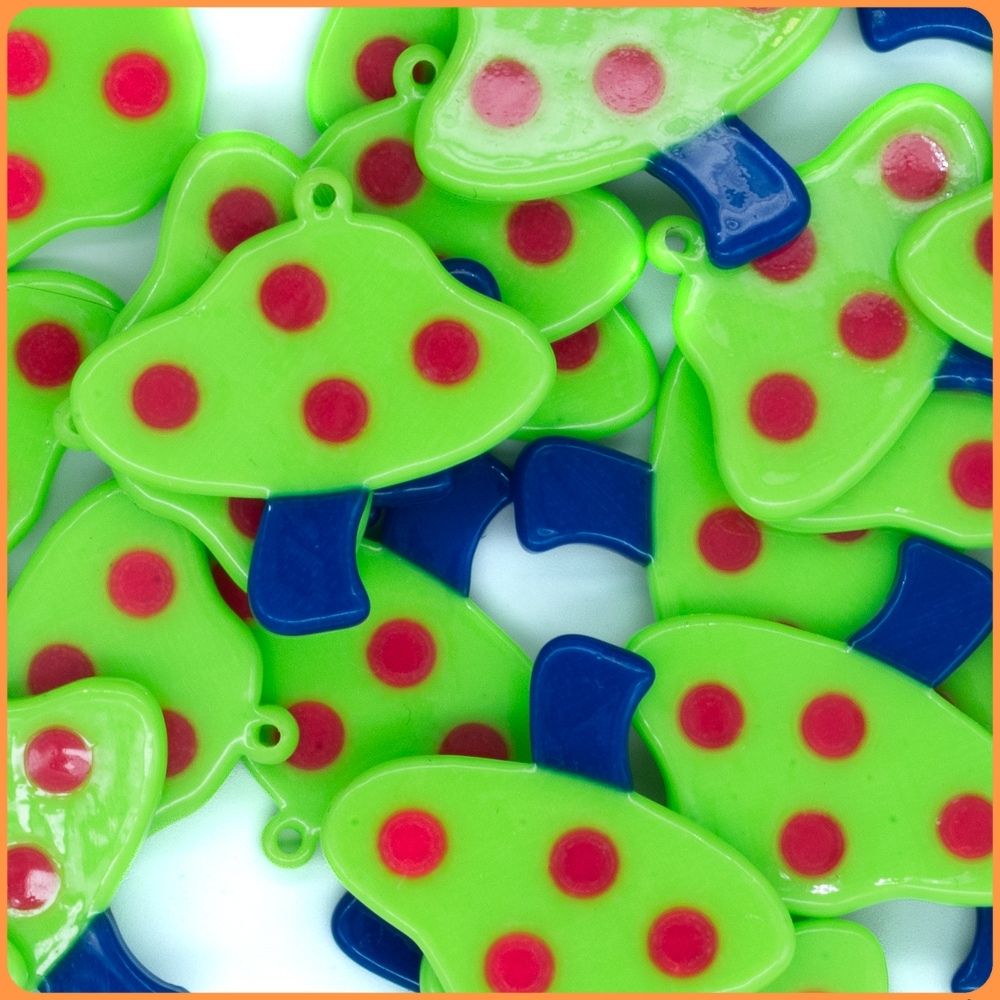 Green Mushroom Kandi Charm