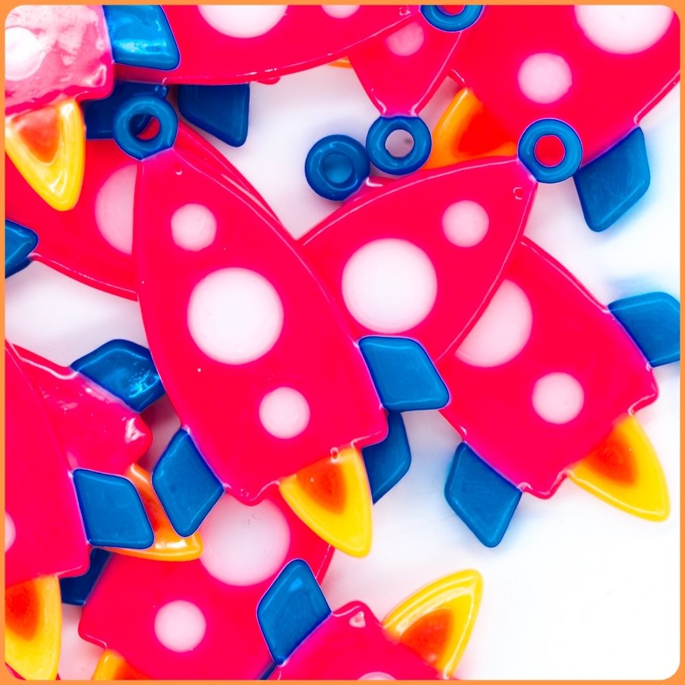 Pink Rocket Kandi Charm