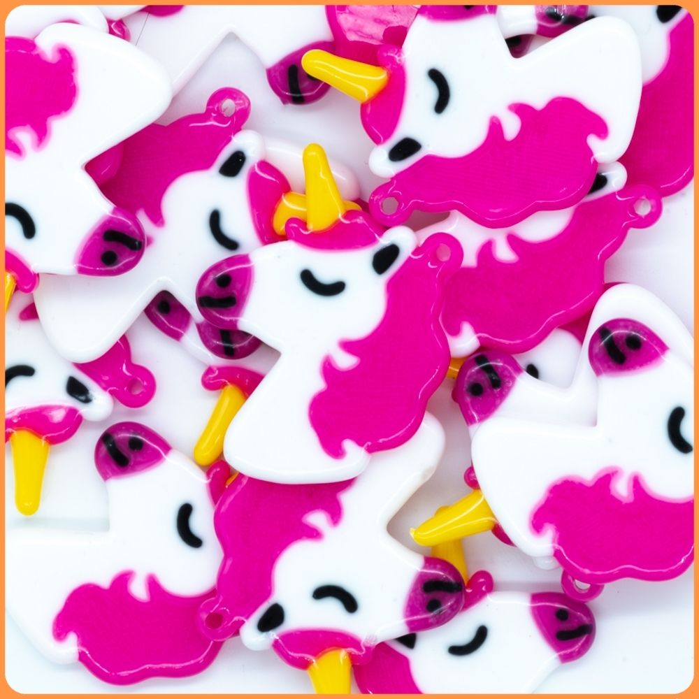 Fuchsia Unicorn Kandi Charm
