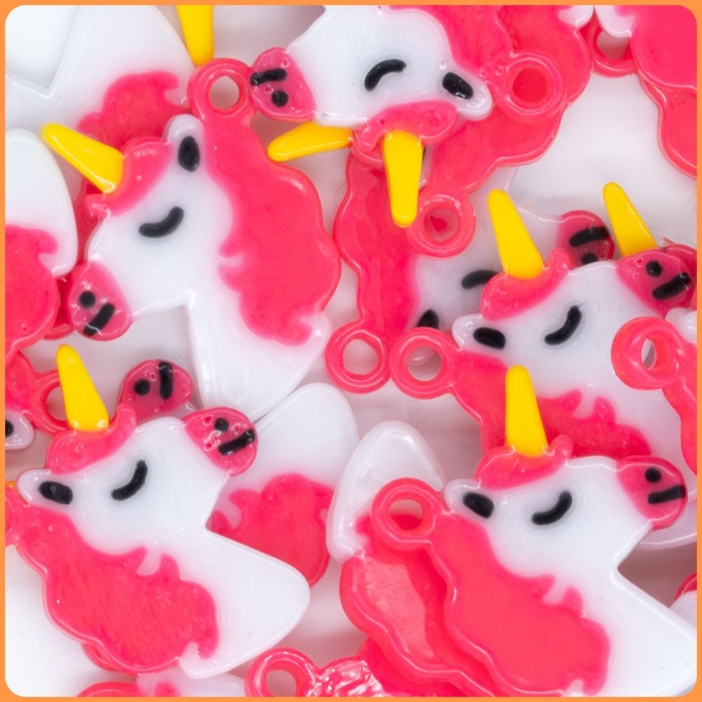 Pink Unicorn Kandi Charm