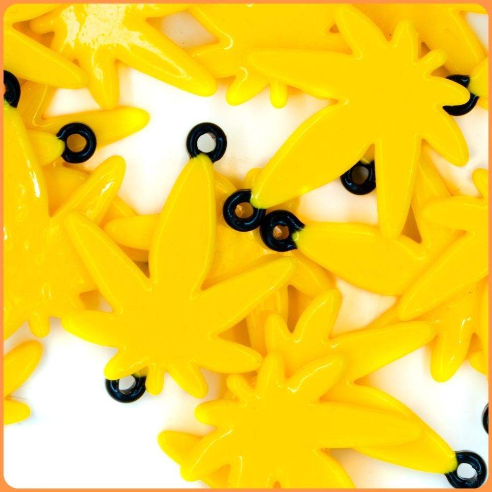 Yellow Weed Kandi Charm