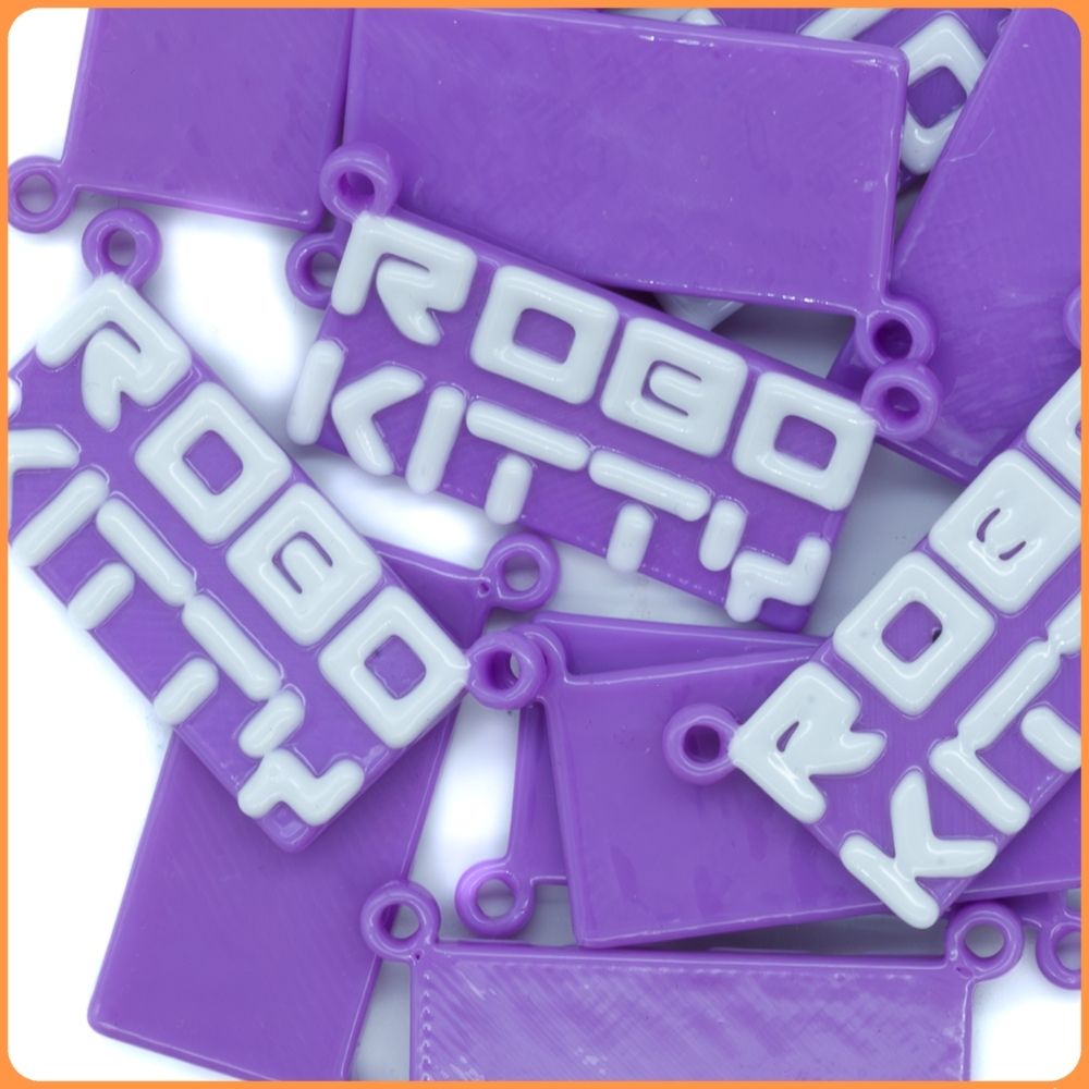 Purple Robo Kitty Kandi Charm