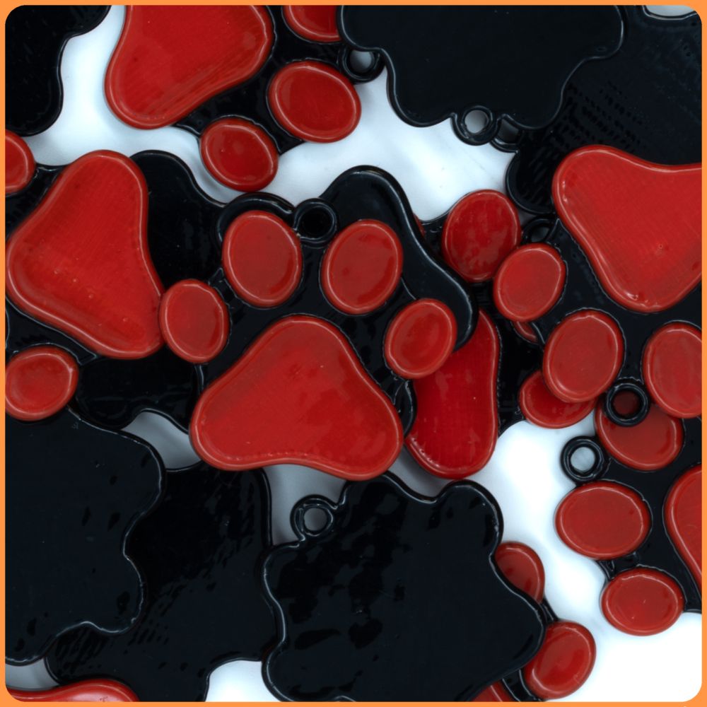 Red Robo Kitty Paw Kandi Charm
