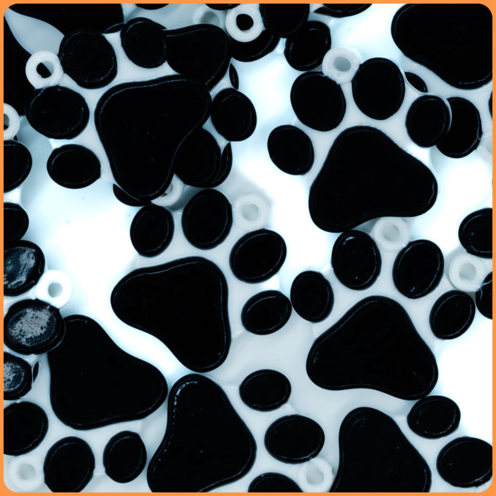 Black Robo Kitty Paw Kandi Charm