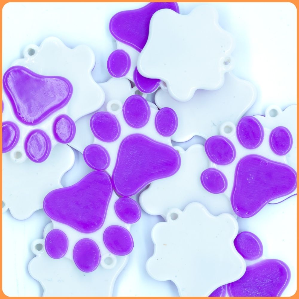 Purple Robo Kitty Paw Kandi Charm