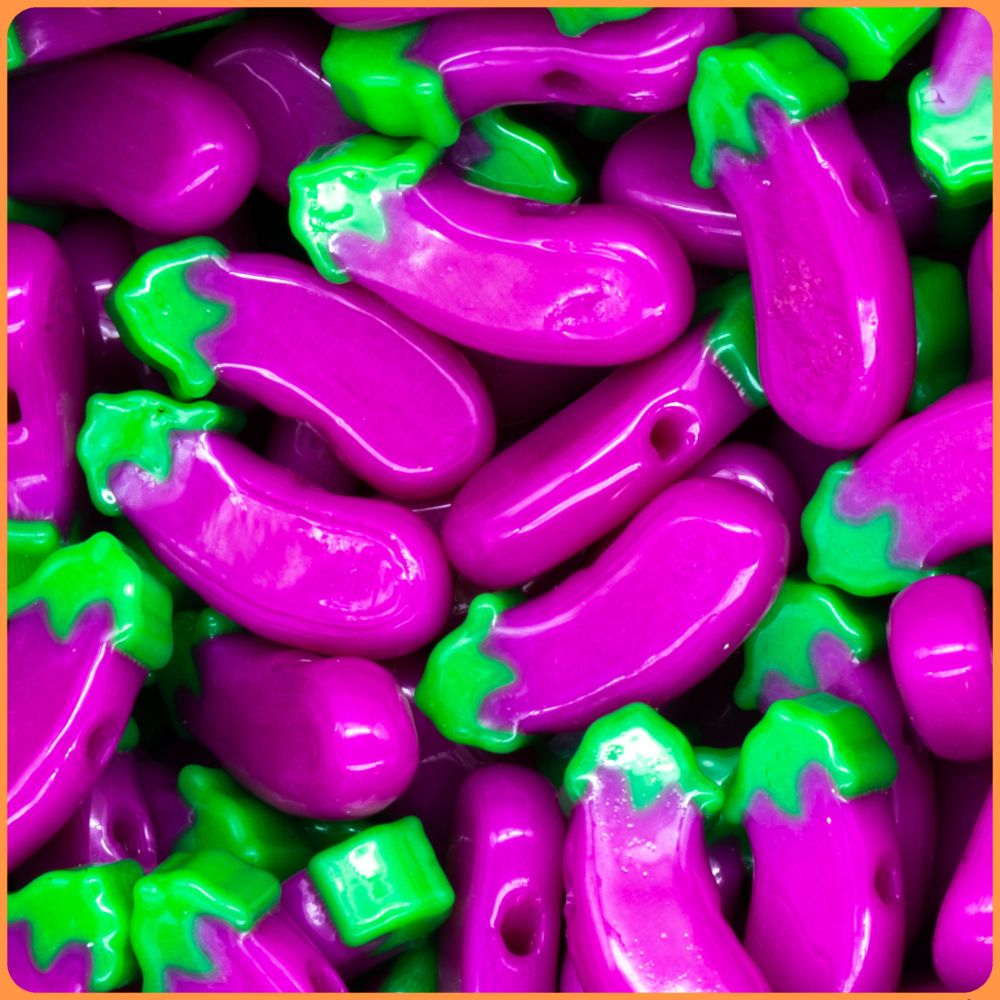 Eggplant Emoji Kandi Bead