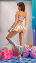 Vinyl Pleated Skirt