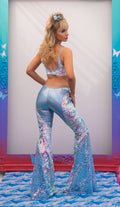 Sequin Bell-Bottom Pants