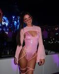 Lace Leg Wrap Bodysuit