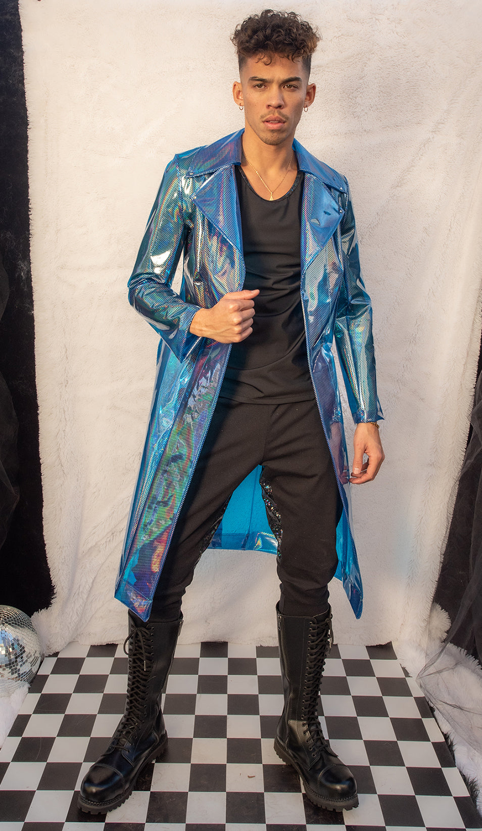 Vinyl Rave Trench Coat