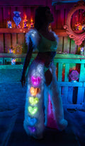 Rainbow Heart Light-Up Rave Chaps