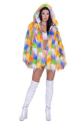 Hooded Faux Fur Coat
