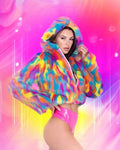 Hooded Faux Fur Jacket