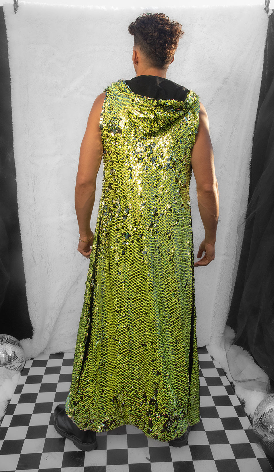 Unisex Sequin Hooded Coat