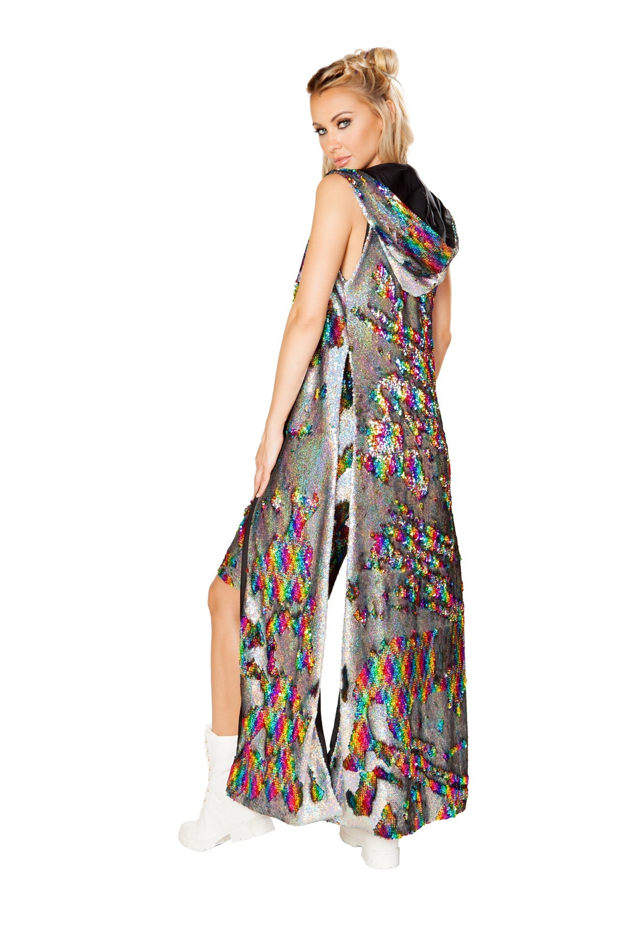 Unisex Sequin Hooded Coat