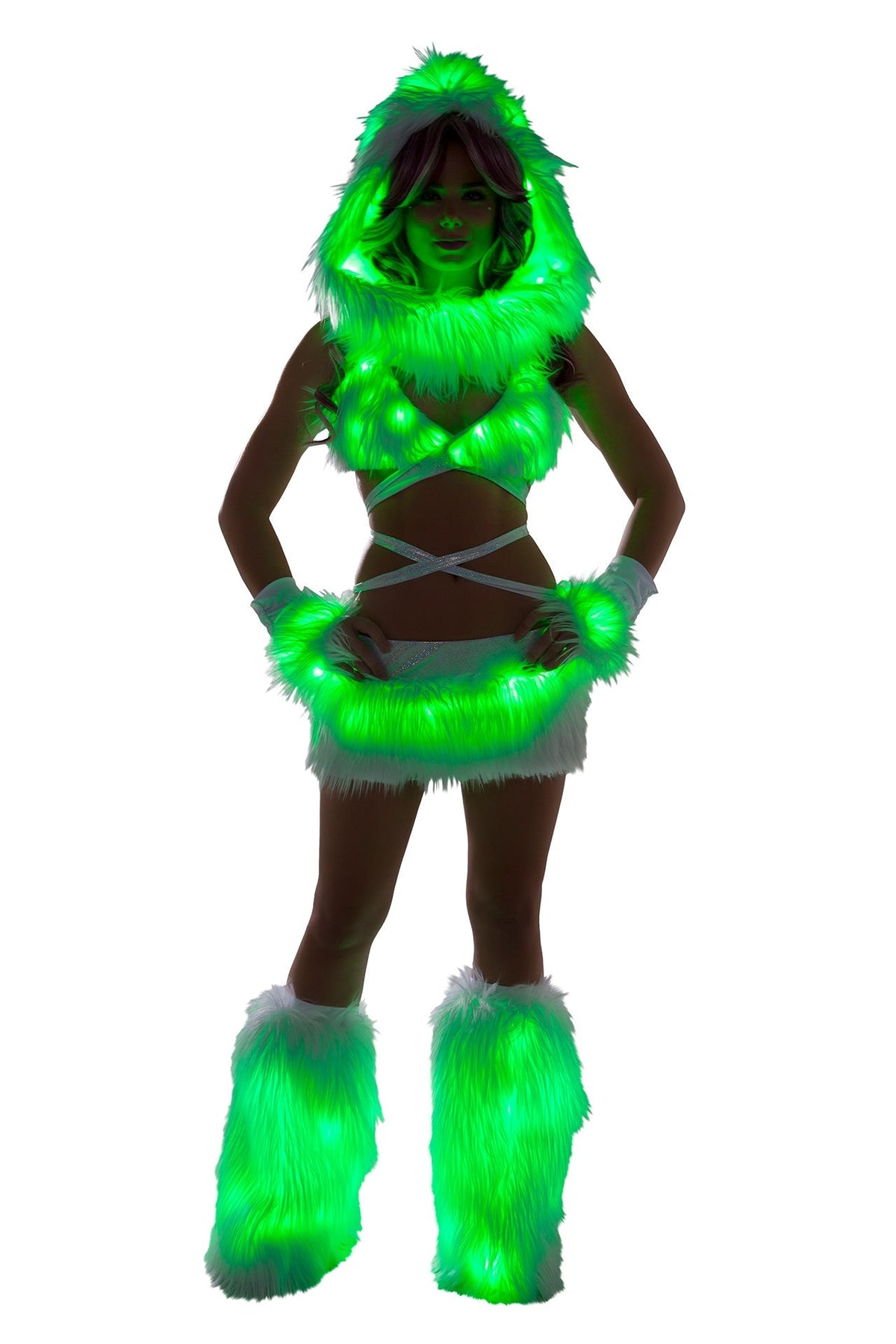 Light-Up Faux Fur Wrap Top