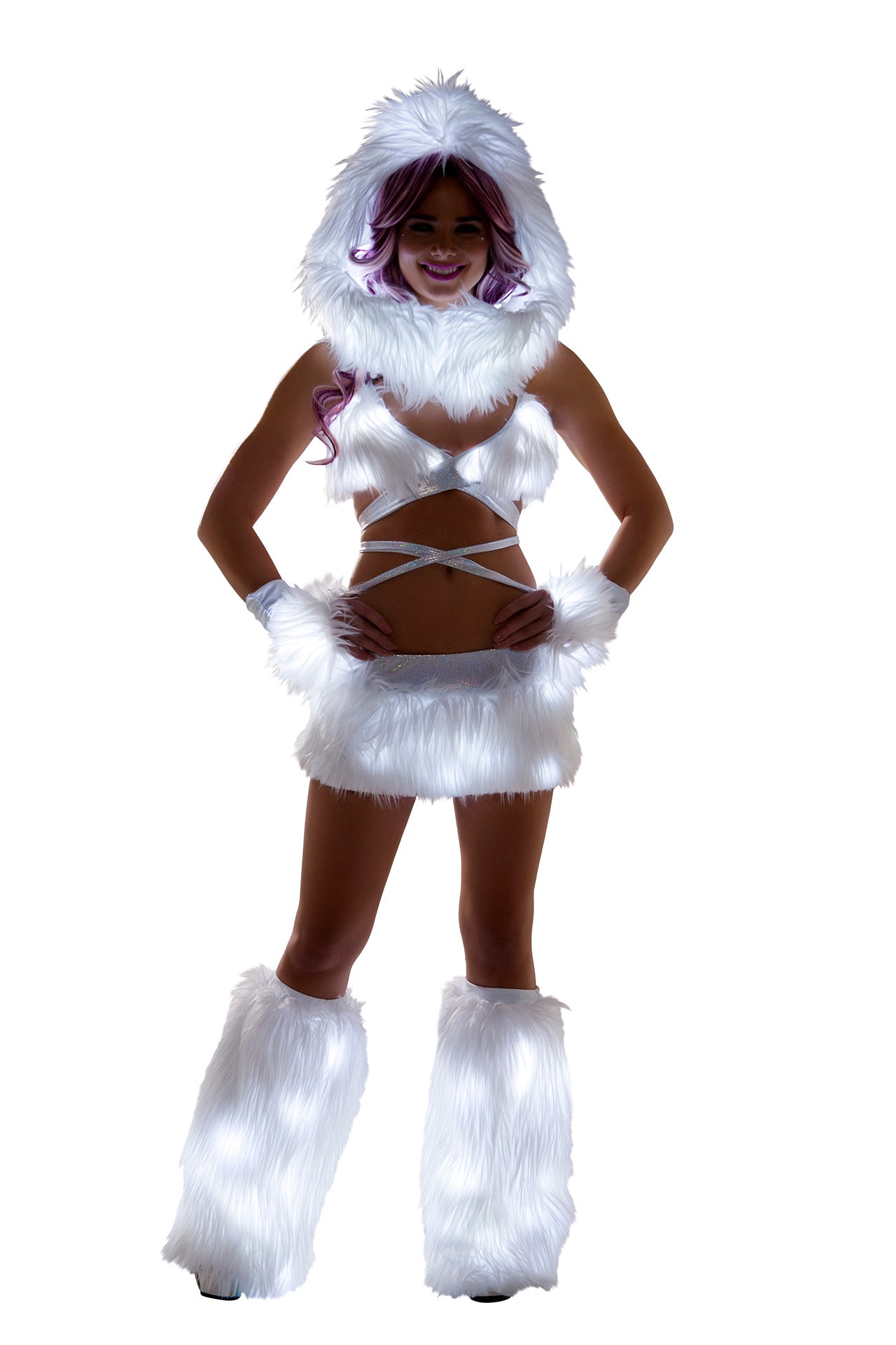 Light-Up Faux Fur Wrap Top