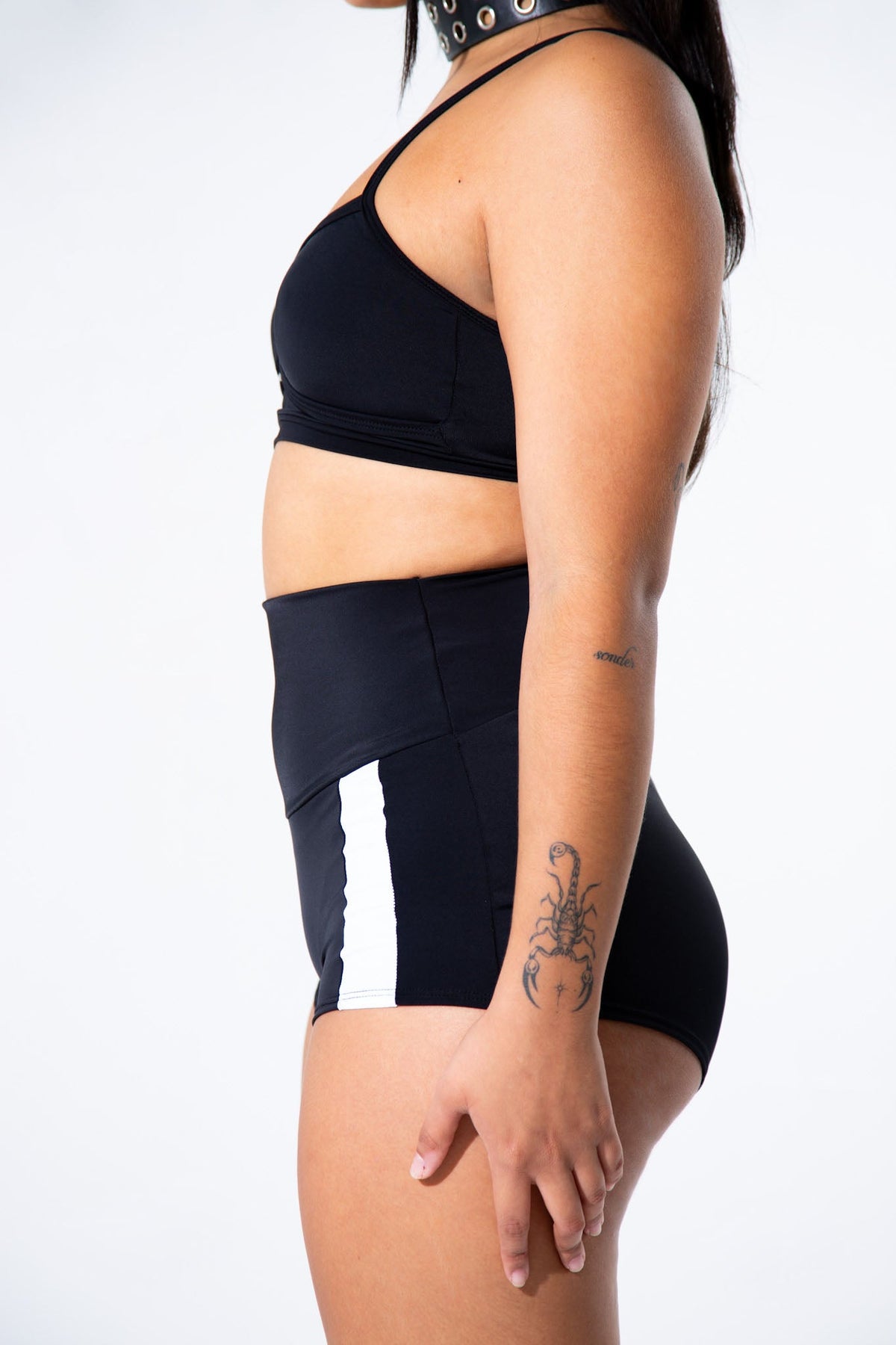 Black Striped Shorties