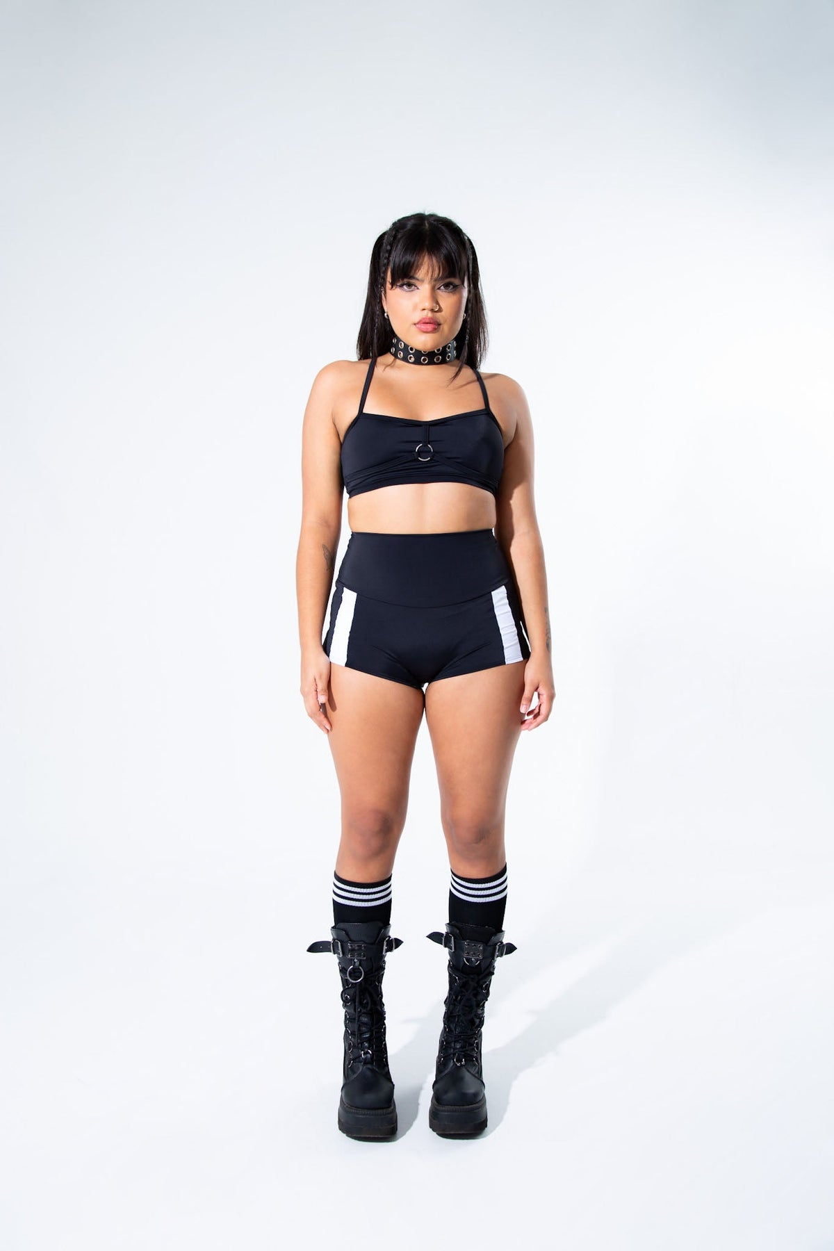 Black Striped Shorties