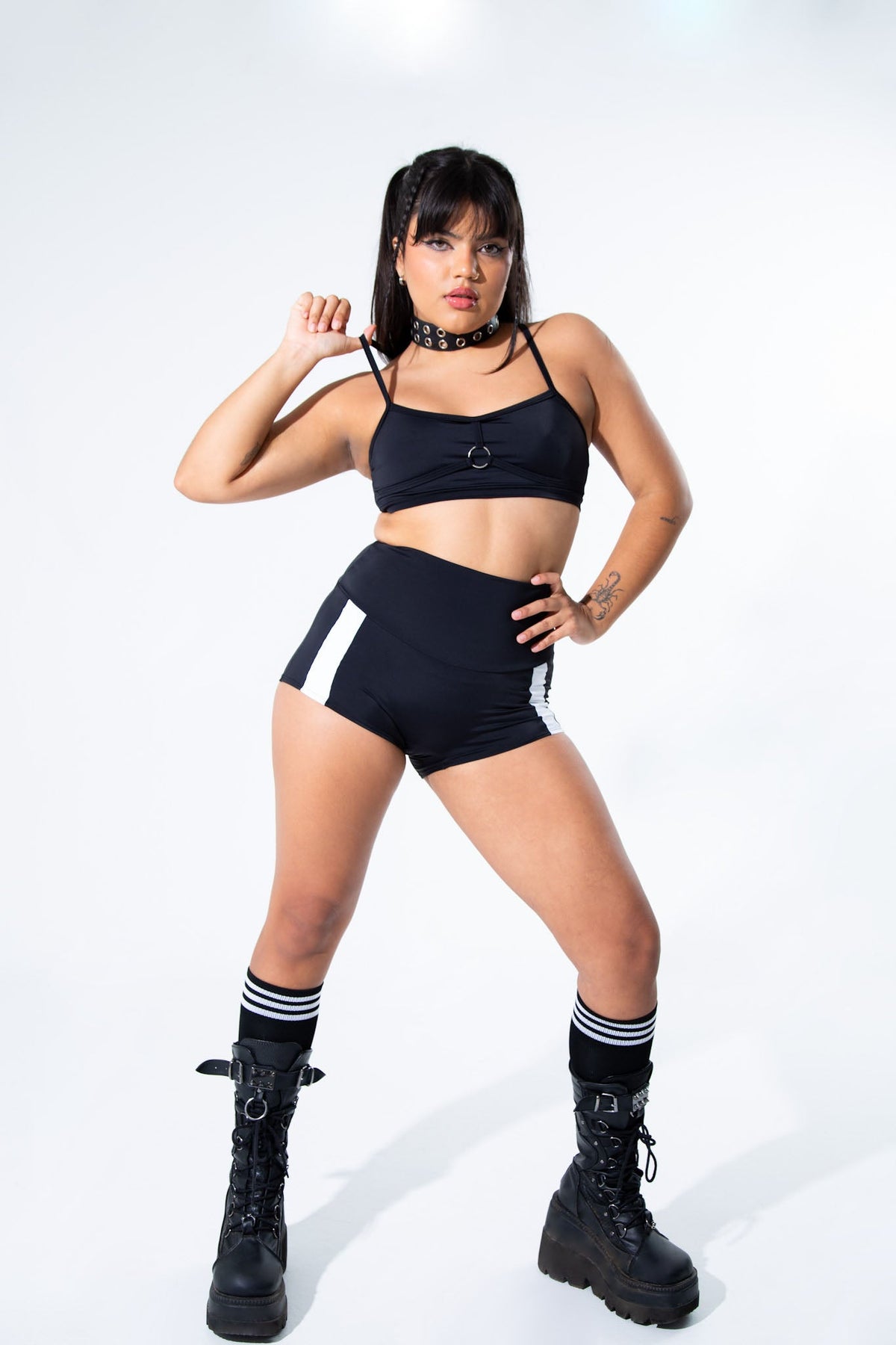 Black Harness Bra