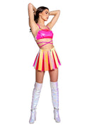 Vinyl Pleated Skirt