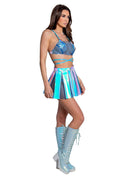 Vinyl Pleated Skirt