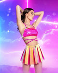 Vinyl Pleated Skirt