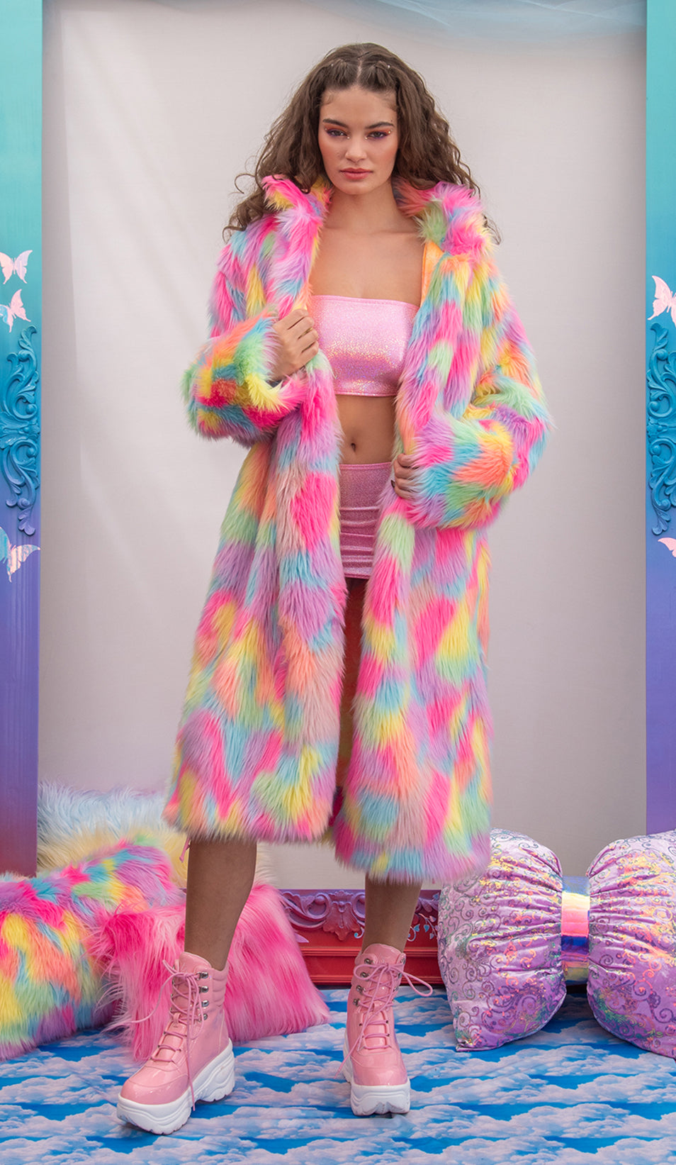 Unisex Faux Fur Mid-Length Coat