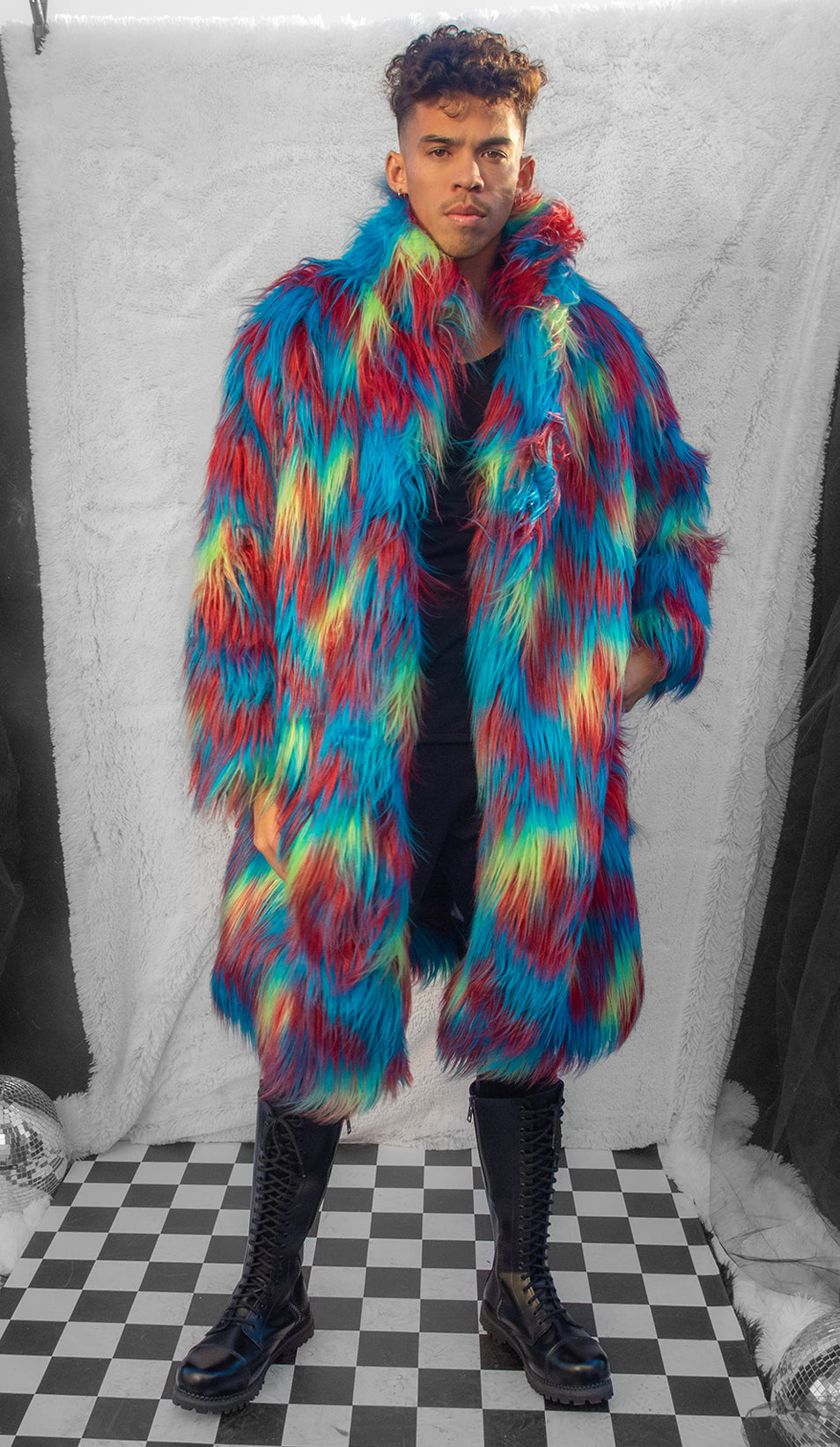 Unisex Faux Fur Mid-Length Coat