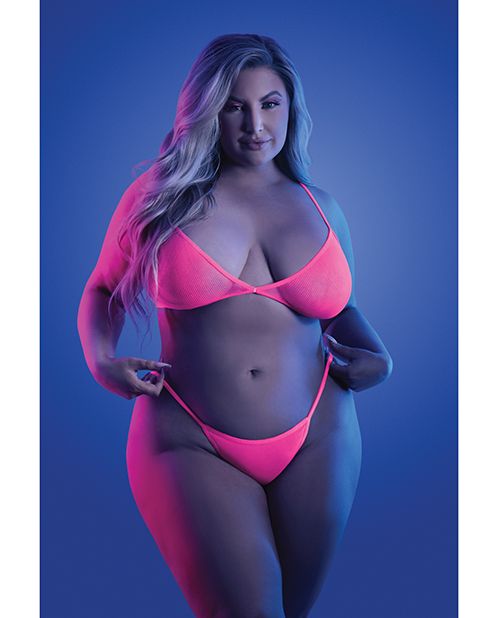 Glow Come Alive Rave Outfit Set with Suspender, Pants, Bralette & G-String