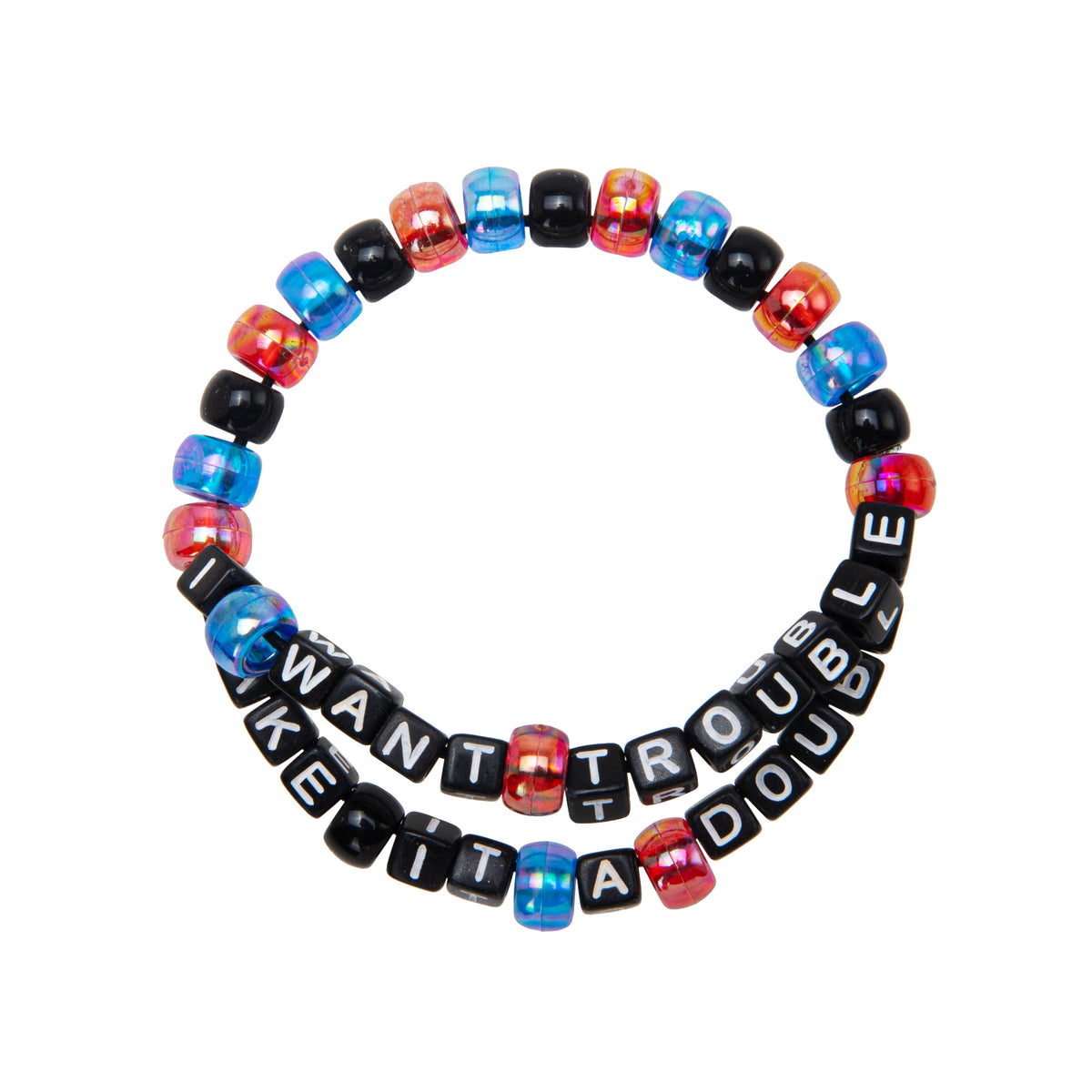 Make It a Double, I Want Trouble Kandi Bracelet