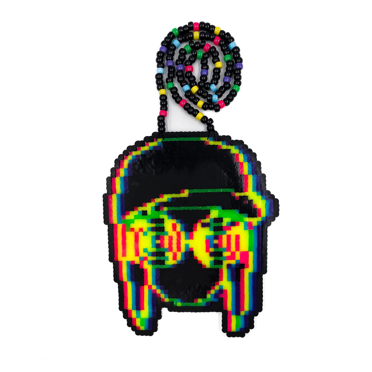Trippy REZZ Head Perler Necklace (XL)