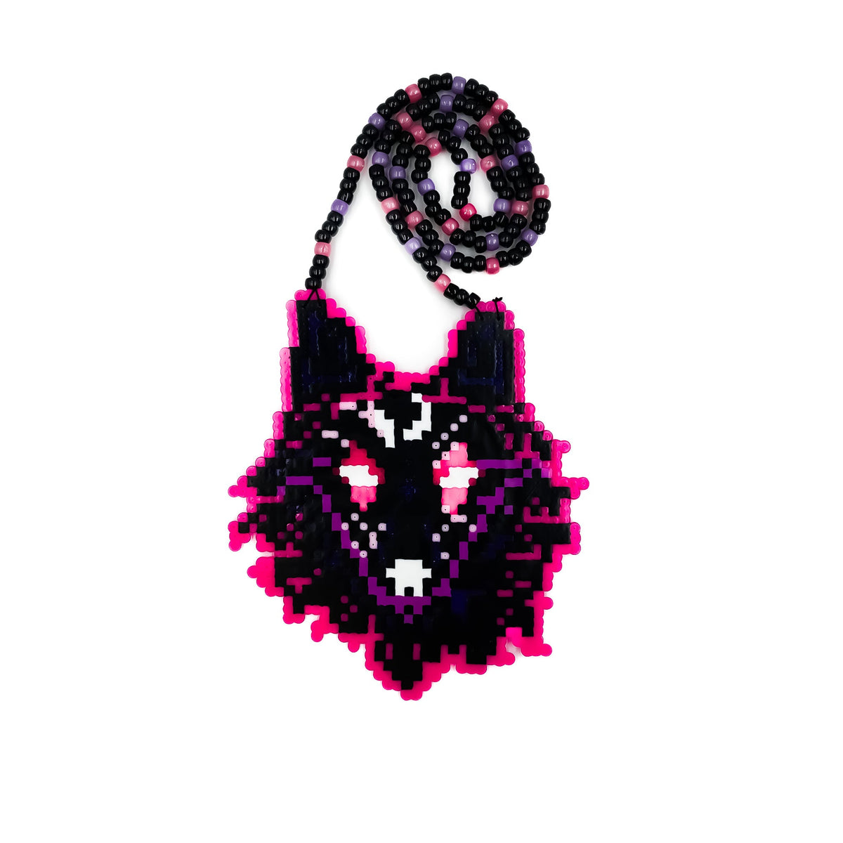Trippy Wolf Perler Necklace (XL)