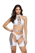 Holographic Lace-Up Chaps