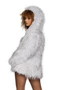 Electric Euphoria Light-Up Shag Hooded Coat