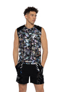 ElectroVibe Two-Tone Sleeveless Rave Tank