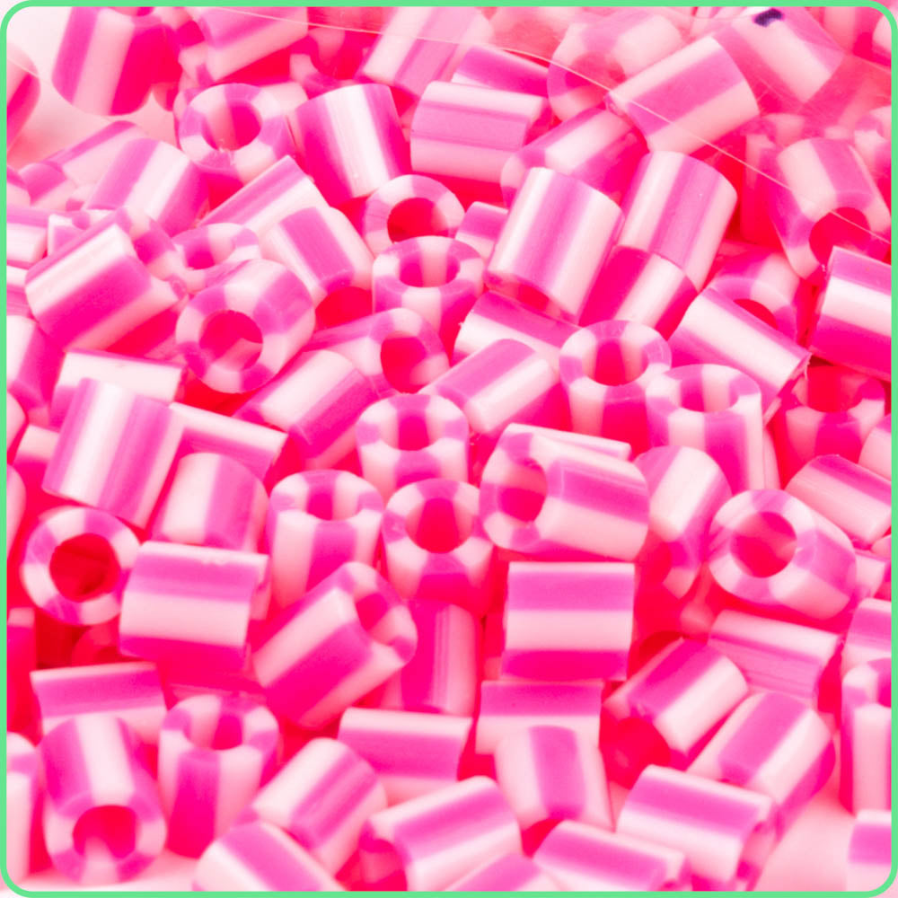 Candy Pink Stripe Fuse Beads (5mm, 300 Pack)
