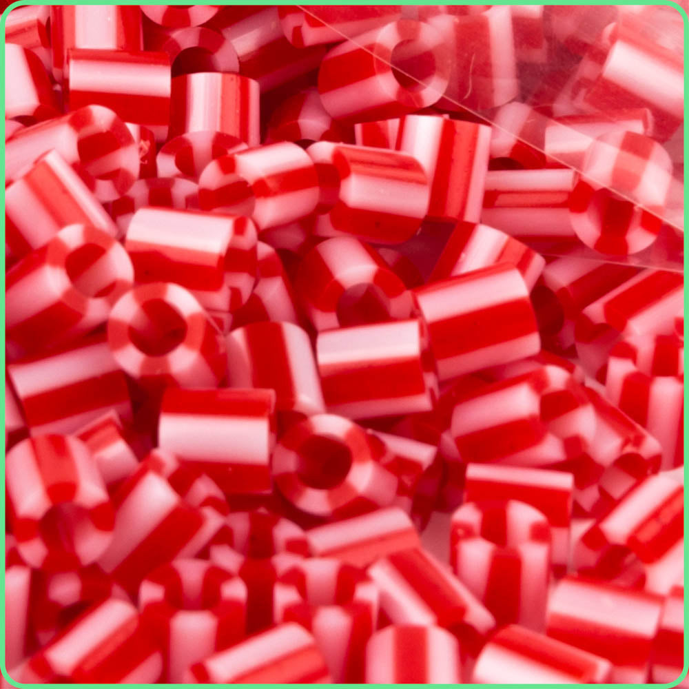 Candy Red Stripe Fuse Beads (5mm, 300 Pack)