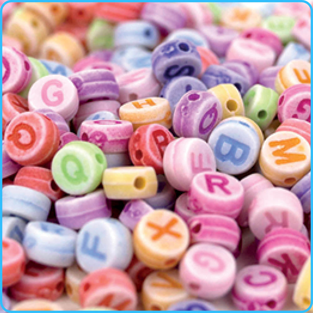 Pastel Alphabet Round Beads (300 Pack)