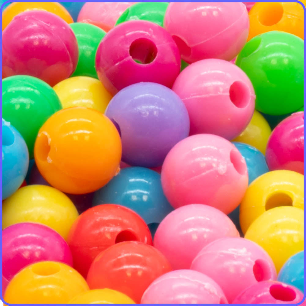 Multicolor Pastel Round Pony Beads (9mm, 300 Pack)