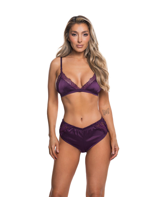 Purple Satin Essentials 2-Piece Lounge Set in satin for rave looks