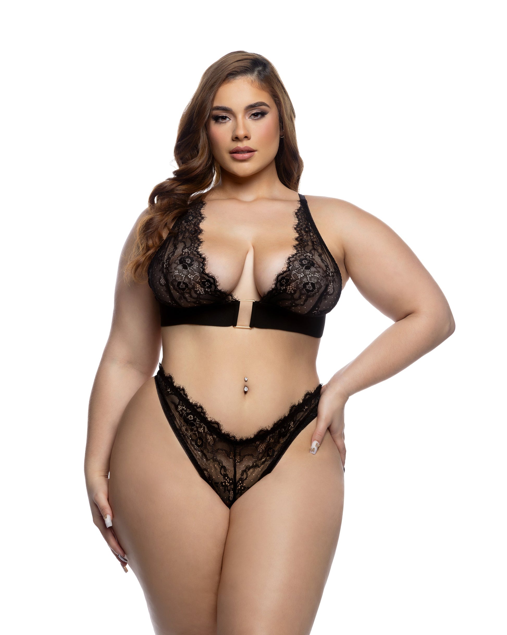 Black Fever Dream 2pc Set in satin for rave looks