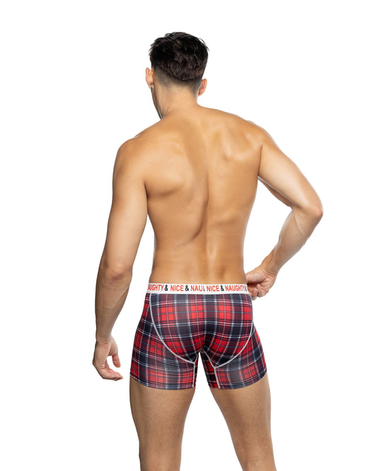 Black/Red Naughty & Nice Boxer Briefs for rave looks