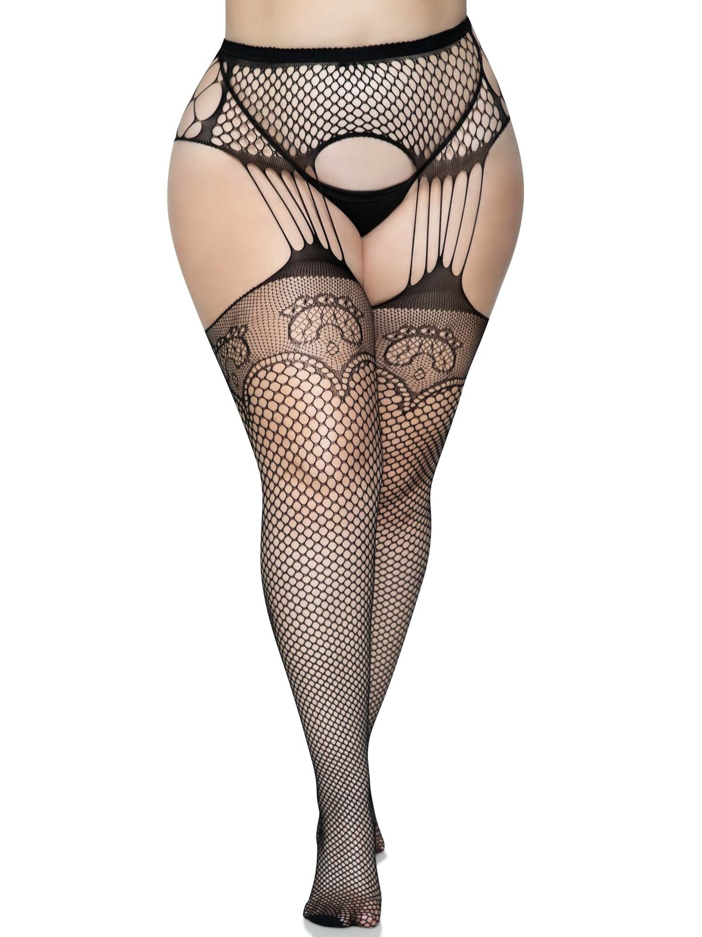 Duchess Garter Belt Fishnet Stockings