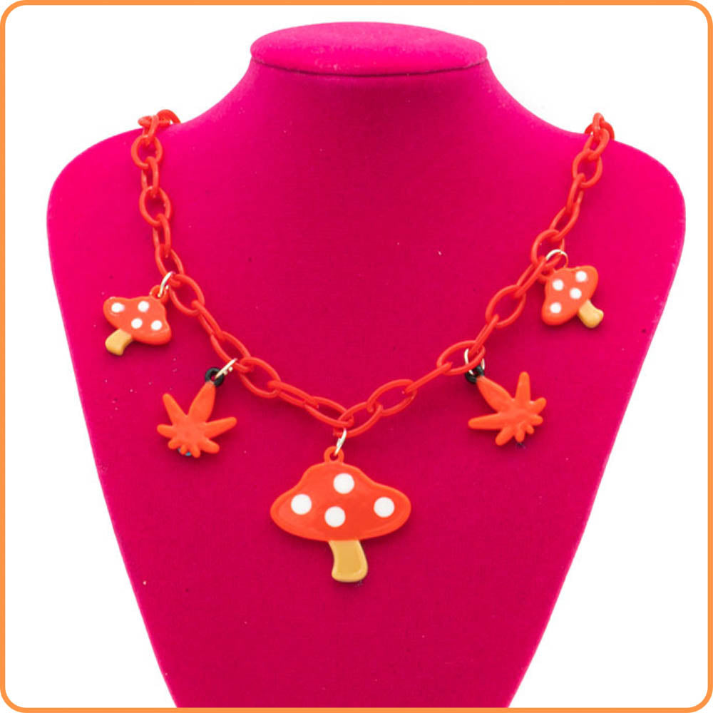 Stoner Mushroom Kandi Necklace