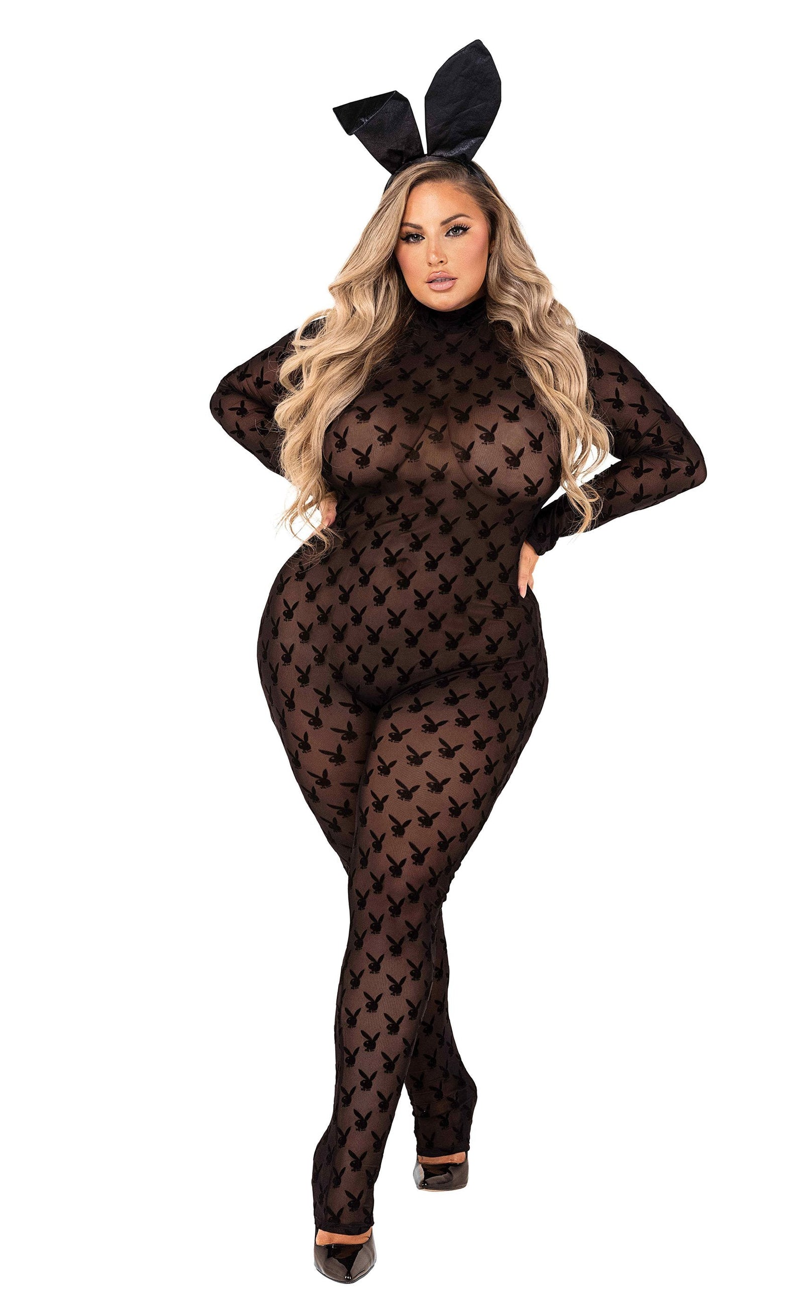 2pc Sheer Bunny Bodysuit