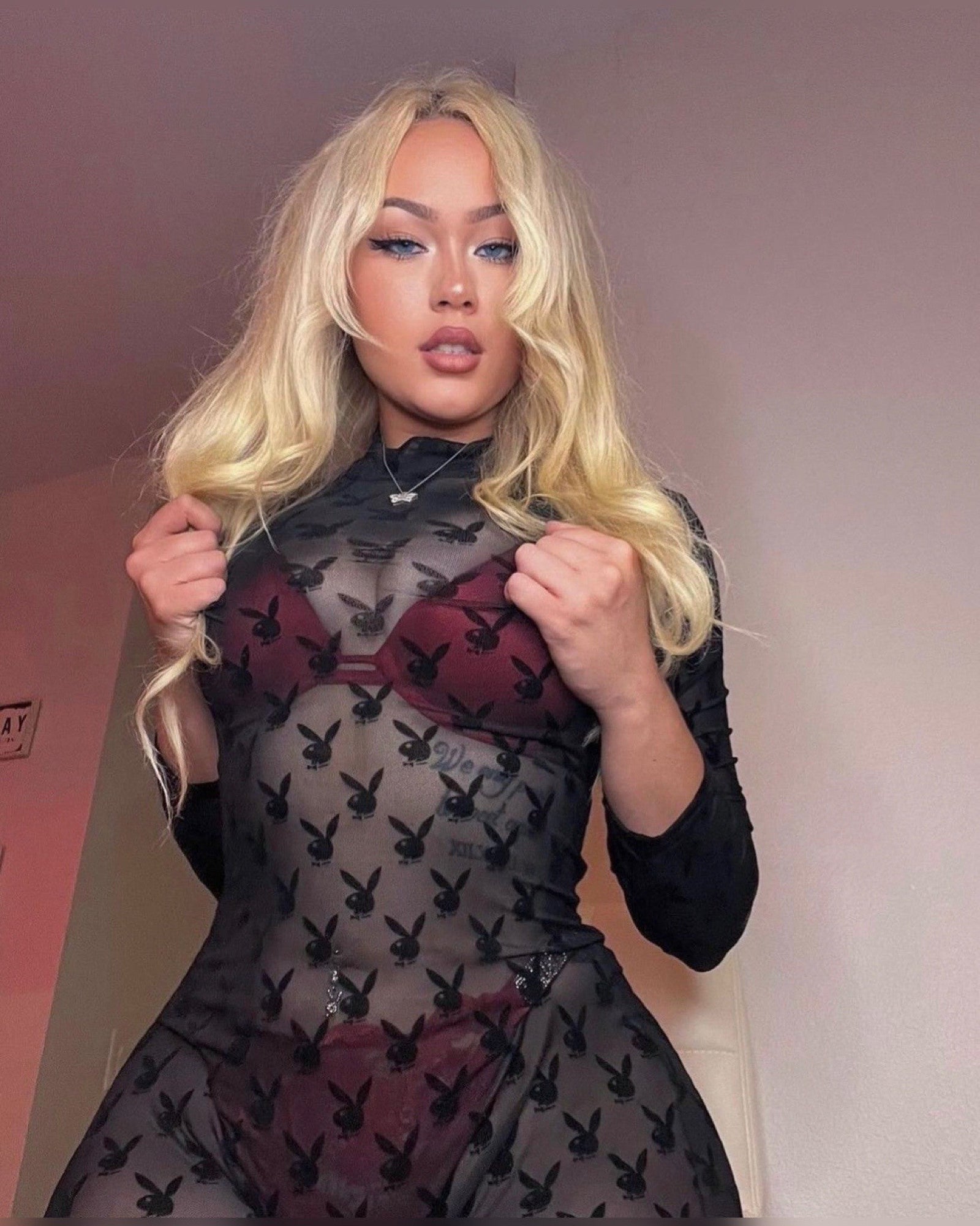 2pc Sheer Bunny Bodysuit