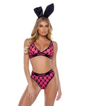 Flocked Bunny Bralette 2pc Set