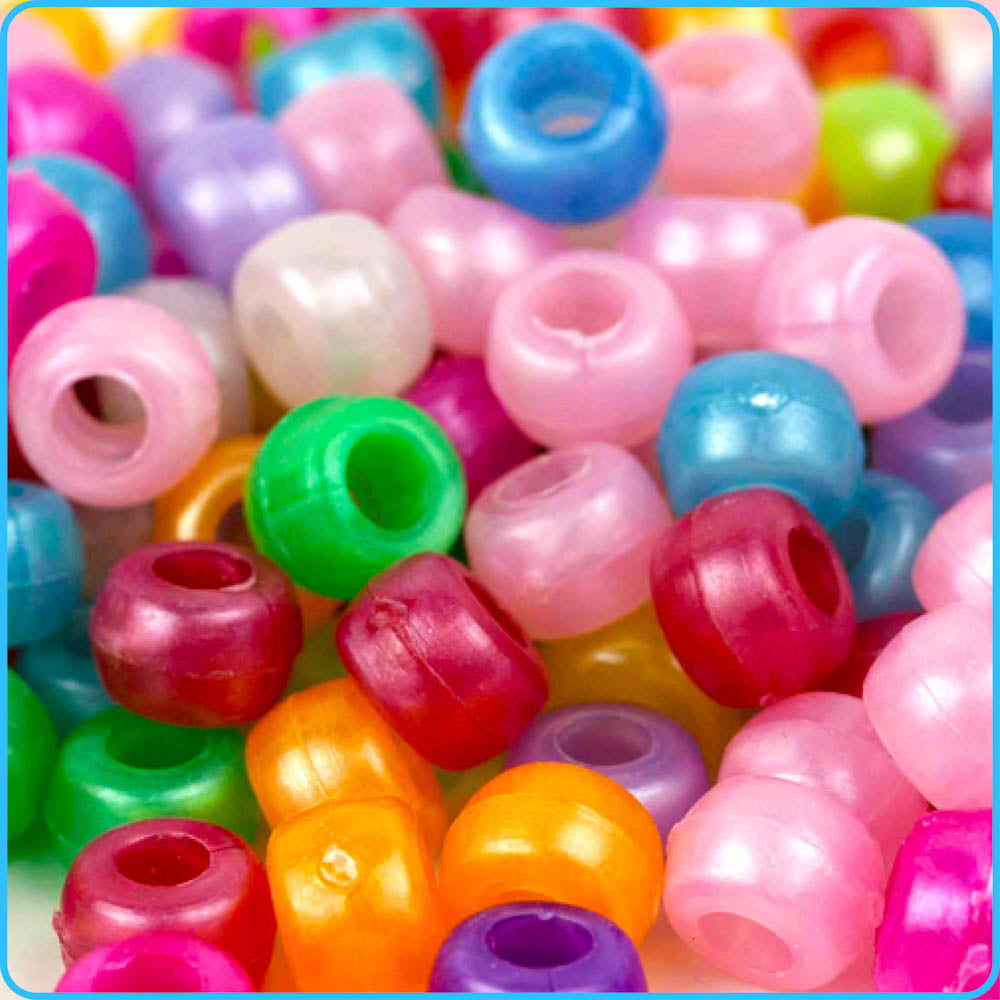 Pastel Opaque Pony Beads (9mm, 300 Pack)